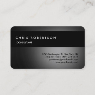 Rounded Corner Grey Black Charming Business Card