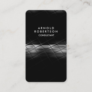 Rounded Corner Grey Black Elegant Pattern Business Card
