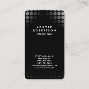 Rounded Corner Grey Black Elegant Pattern Business Card