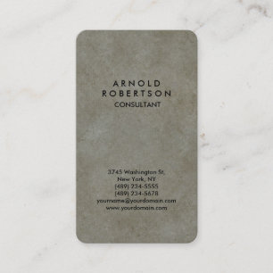Rounded Corner Grey Stone Wall Elegant Unique Business Card
