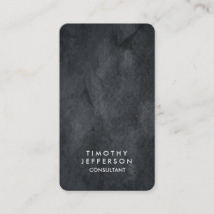 Rounded Corner Grey Texture Elegant Modern Business Card