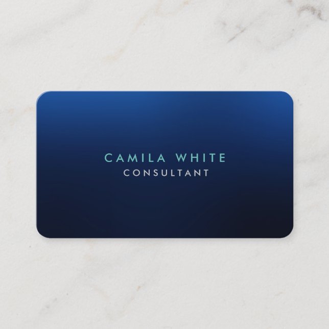 Rounded Corner Night Blue Elegant Professional Business Card (Front)