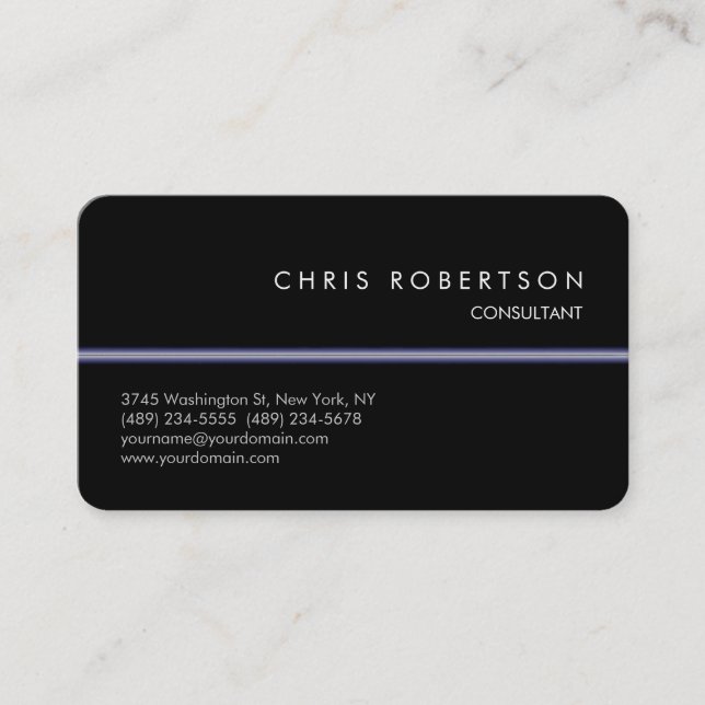 Rounded Corner Pattern Black Trendy Business Card (Front)