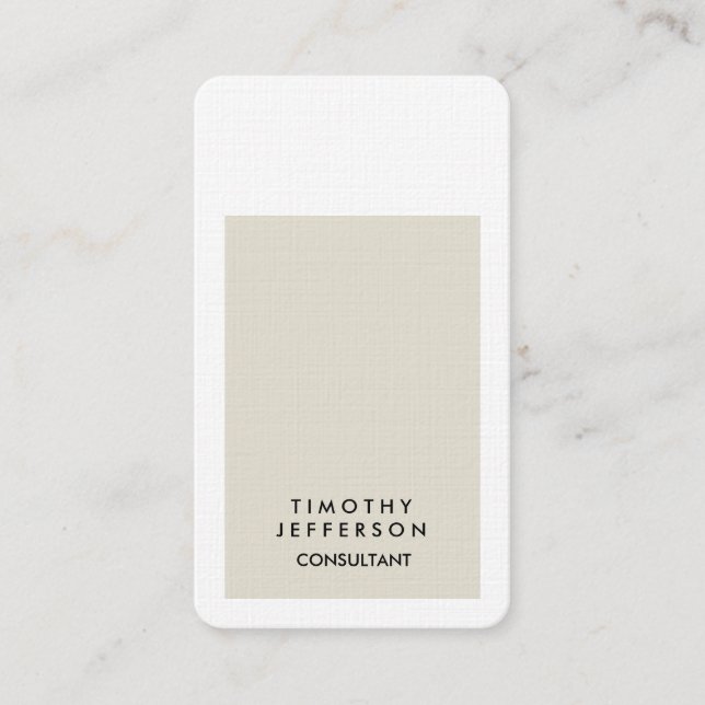 Rounded Corner Premium Linen Elegant Modern Business Card (Front)