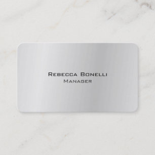 Rounded Corner Silver Grey Unique Modern Minimal Business Card