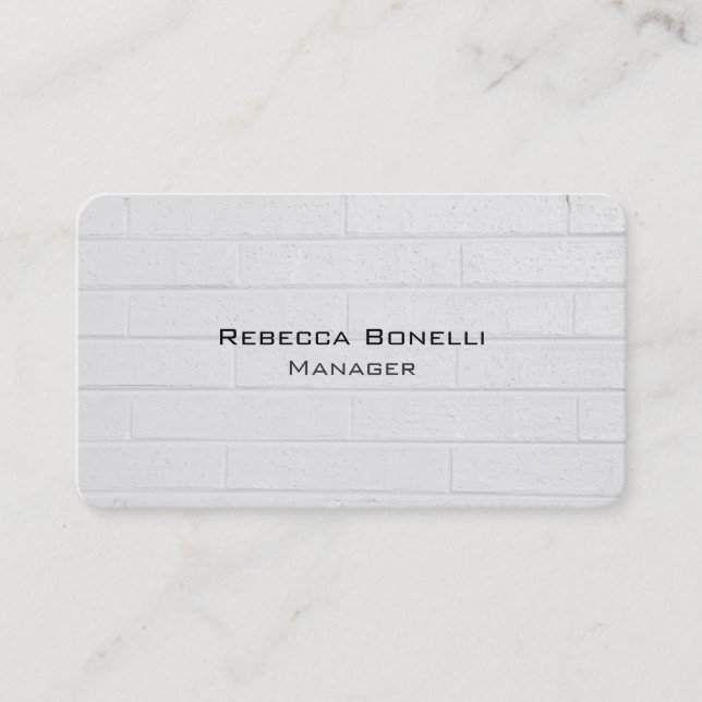 Rounded Corner Wall Brick Unique Modern Minimalist Business Card (Front)