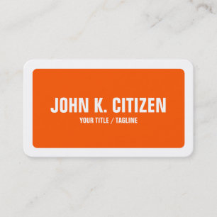 Rounded Corners Simple Orange and White Border Business Card