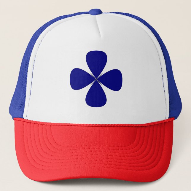 ROUNDED CROSS TRUCKER HAT (Front)