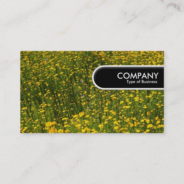 Rounded Edge Tag - Bed of Yellow Daisies (Front)