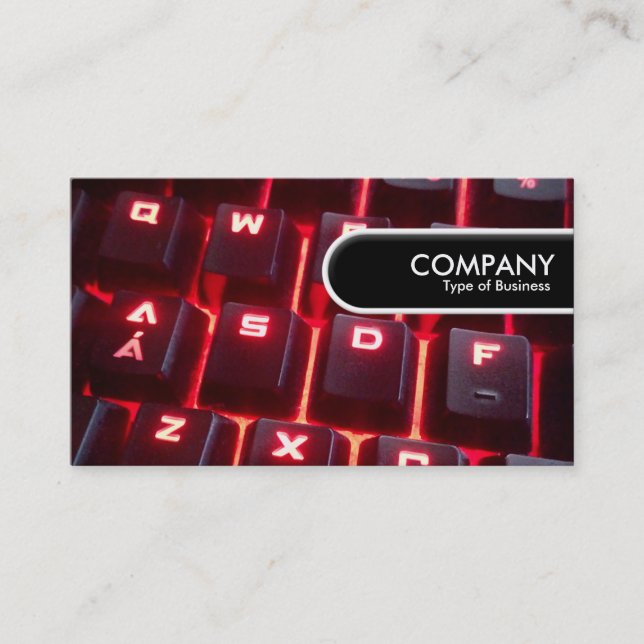 Rounded Edge Tag - Glowing Keyboard (Front)