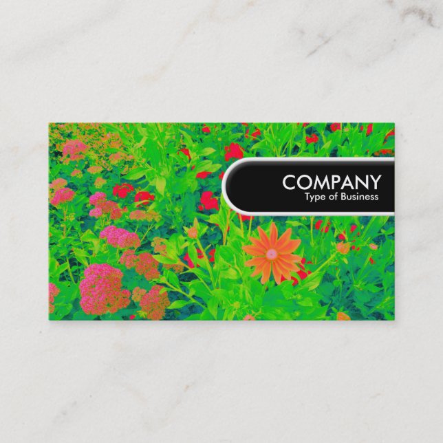 Rounded Edge Tag - Psychedelic Flower Bed (Front)