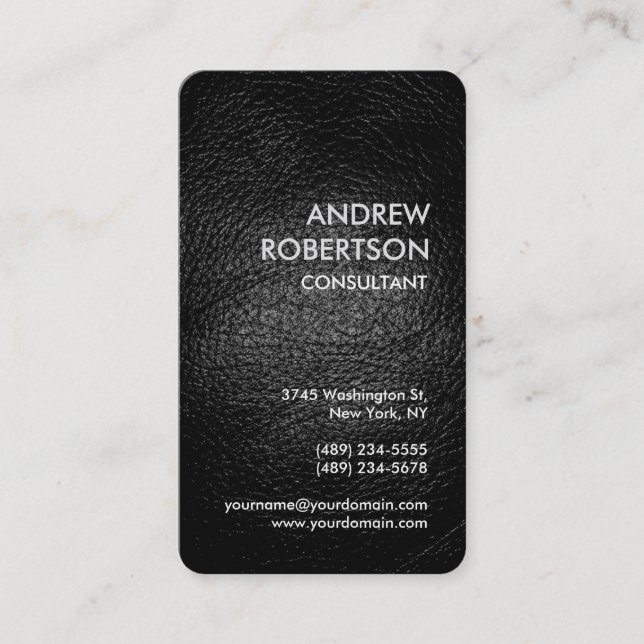 Rounded Leather Effect Manager Business Card (Front)