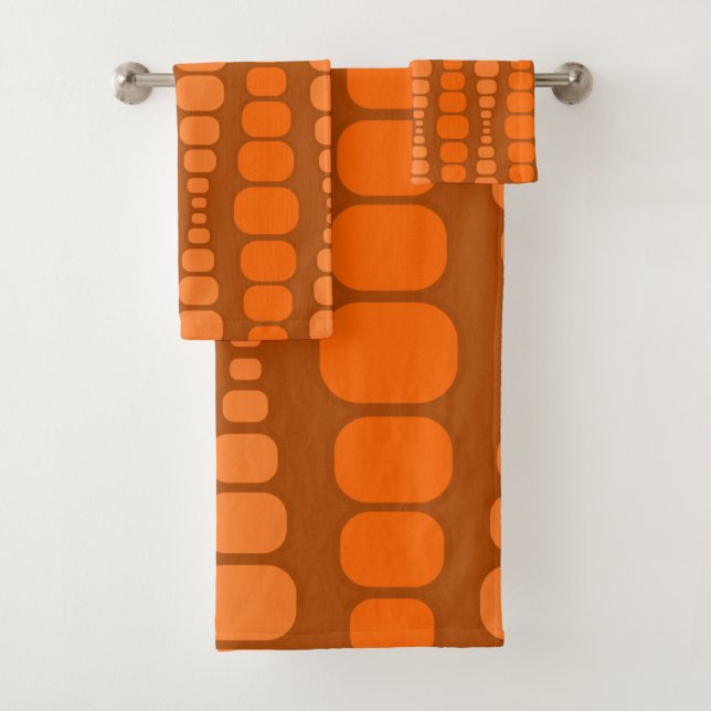 Rounded Orange Rectangles  Bath Towel Set (Insitu)