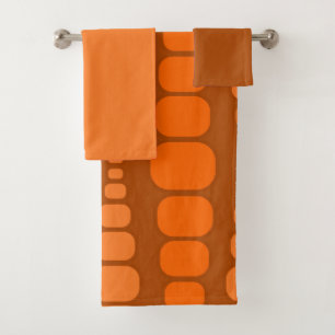 Rounded Orange Rectangles  Bath Towel Set