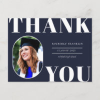 Rounded Photo Frame Graduation Thank You