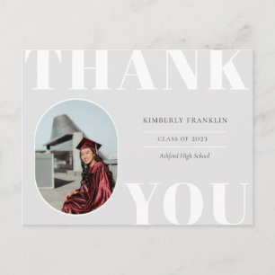 Rounded Photo Frame Graduation Thank You Postcard