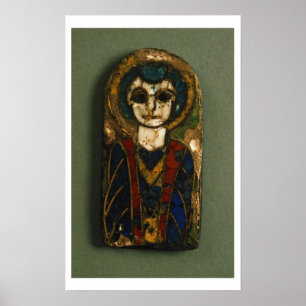 Rounded plaque, depicting Christ or a saint, late Poster