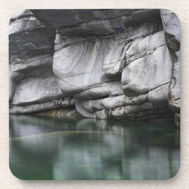 Rounded Rock Cliff by Verzasca River Coaster (Front)