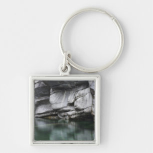 Rounded Rock Cliff by Verzasca River Keychain