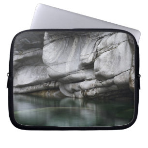 Rounded Rock Cliff by Verzasca River Laptop Sleeve