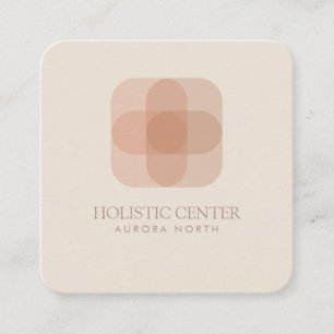 Rounded Square Healer Logo Custom Name Square Business Card
