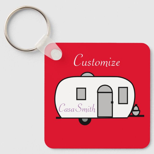 Rounded travel trailer Thunder_Cove Keychain (Front)