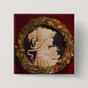 Roundel bearing a profile portrait 2 inch square button