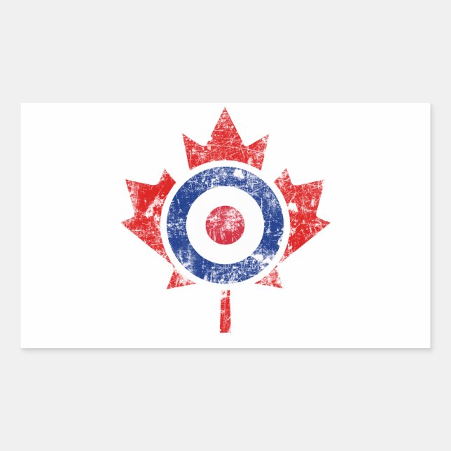 Roundel Canada Curling Hockey Target Grunge Ice Sticker (Front)