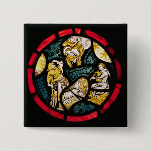 Roundel depicting the Annunciation to Shepherds 2 Inch Square Button