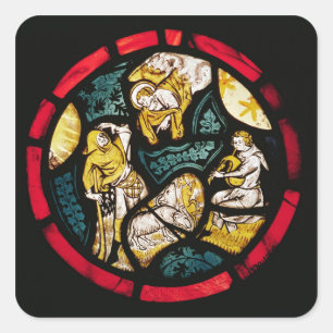 Roundel depicting the Annunciation to Shepherds Square Sticker
