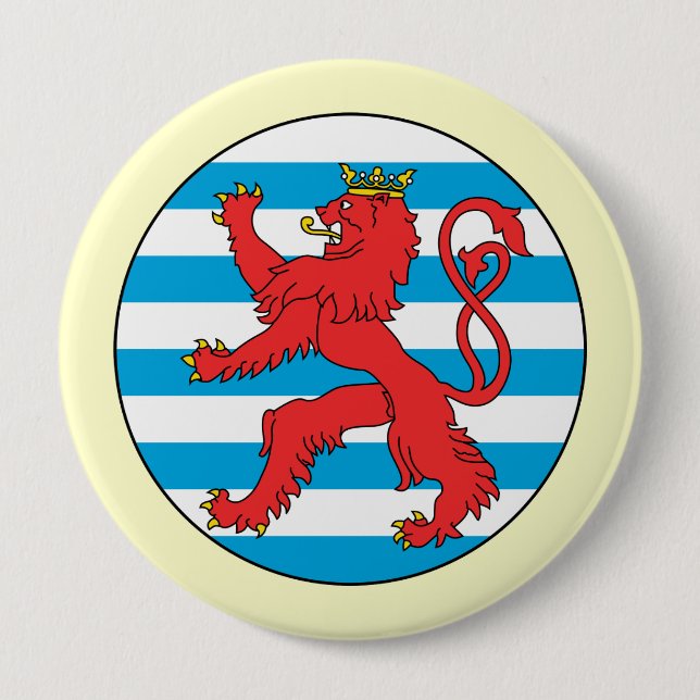 Roundel Luxembourg, Luxembourg 4 Inch Round Button (Front)