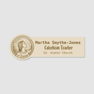 Roundel of St Viator of Lyon the Catechist (LD 01) Name Tag