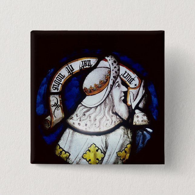 Roundel of the prophet Isaiah 2 Inch Square Button (Front)