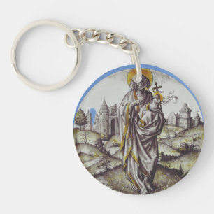Roundel with Saint John The Baptist Keychain