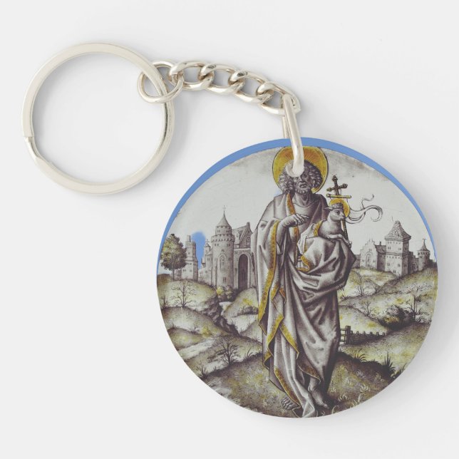 Roundel with Saint John The Baptist Keychain (Front)