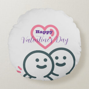 Roundhead Valentine's Day Round Pillow