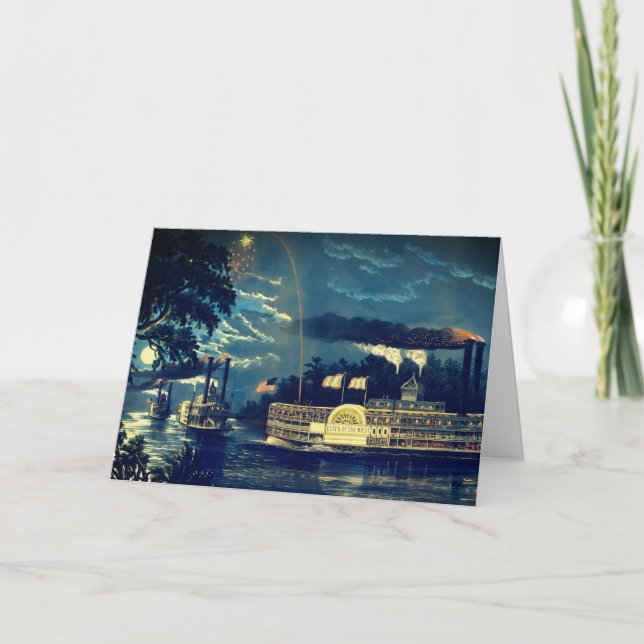 "Rounding a Bend" on the Mississippi: Blank Card (Front)