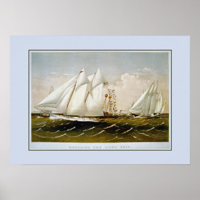 ,Rounding the light ship. Poster (Front)