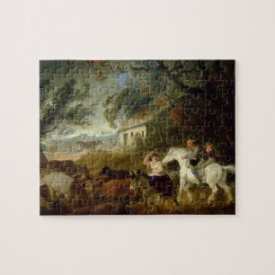 Rounding up before the Storm, 1805 (oil on panel) Jigsaw Puzzle