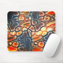 Roundish shapes in burnt cyan and ember orange    