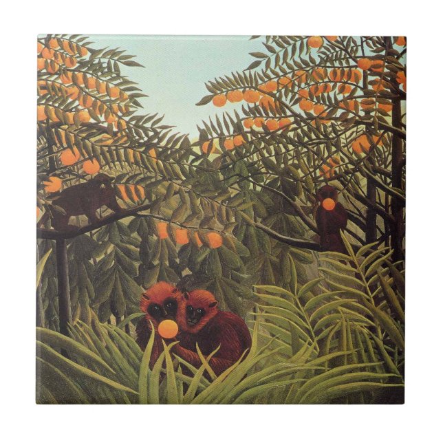 Rousseau - Apes in the Orange Grove Tile (Front)