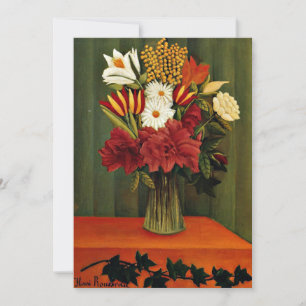 Rousseau - Bouquet of Flowers with an Ivy Branch Holiday Card