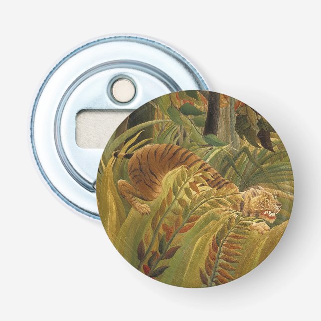 Rousseau Jungle Tropical Tiger Art Bottle Opener (Front)