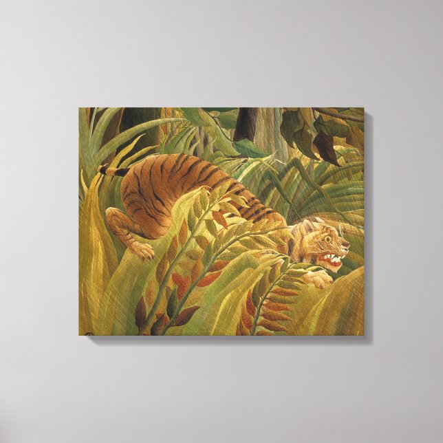 Rousseau Jungle Tropical Tiger Art Canvas Print (Front)