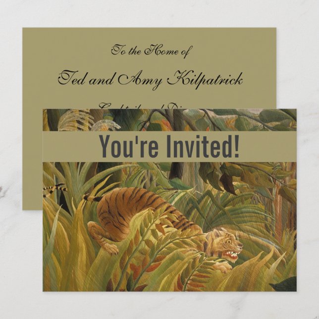Rousseau Jungle Tropical Tiger Art Invitation (Front/Back)