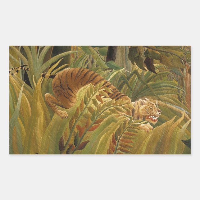 Rousseau Jungle Tropical Tiger Art Sticker (Front)