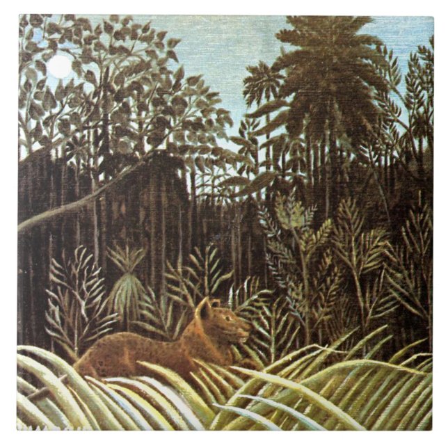 Rousseau - Jungle with Lion Tile (Front)