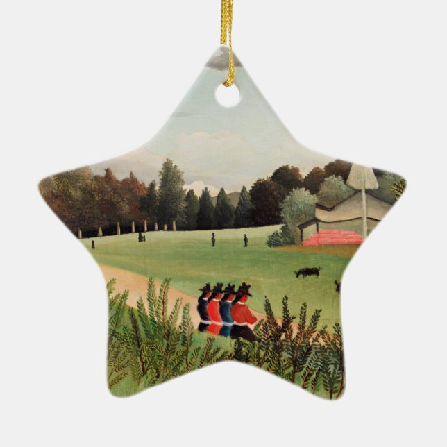 Rousseau - Landscape and Four Young Girls Ceramic Ornament (Back)