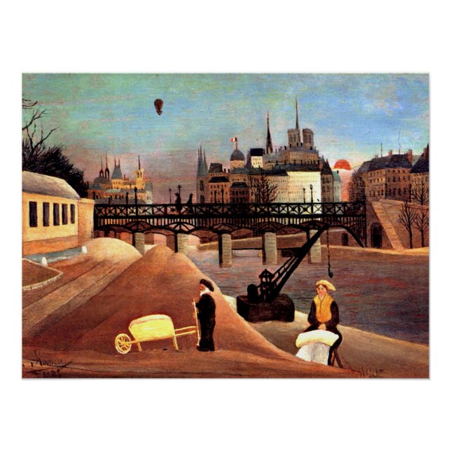 Rousseau - L'île Saint Louis et Notre-Dame Poster (Devant)