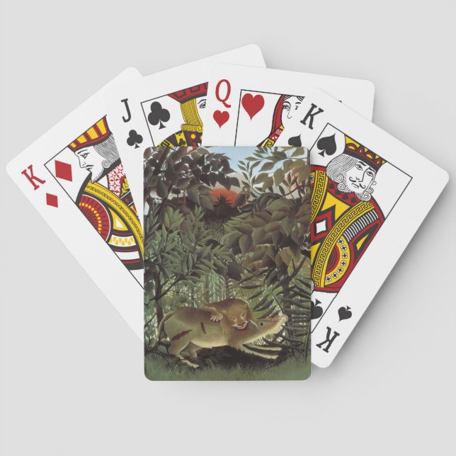Rousseau’s Hungry Lion playing cards (Back)